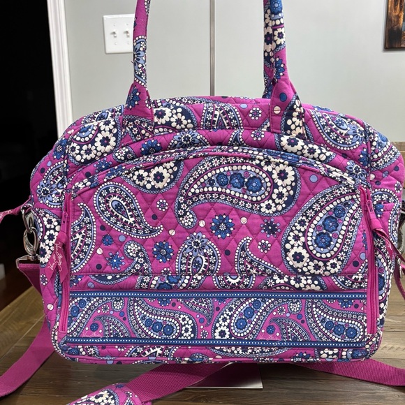 Vera Bradley Handbags - Vera Bradley Weekender Travel Bag in “Boysenberry” Purple and Blue Paisley